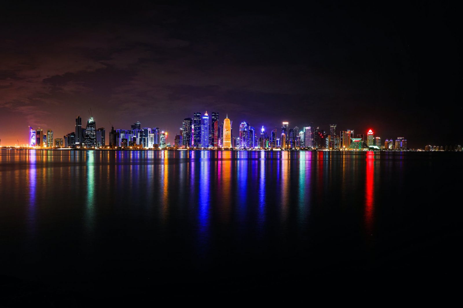 light city sunset water